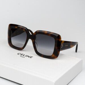 Celine 3 DOTS Women Sunglasses Havana Gradient Smoke Geometric CL40263I 53B